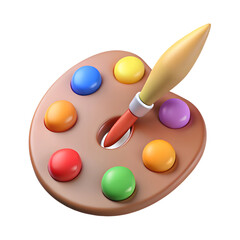3D Makeup Brushes and Palette Icon