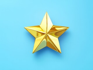 Obraz premium Gold star on blue background