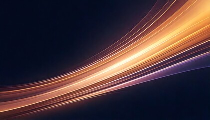 Golden light trails flowing on dark background