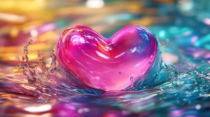 hearts splash pastel paint. Selective focus.