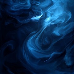Obraz premium Abstract design background. Blue ink in water on a dark background.