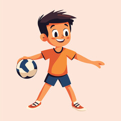 Kid Football Player vector illustration