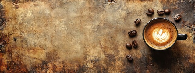 Coffee logo on white background. Selective focus.