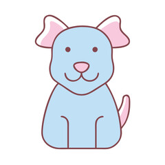 Cute Blue Dog Illustration