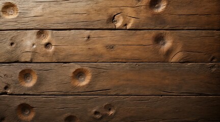Macro shot of rustic wooden texture with deep cracks, rough grooves, and concentric growth rings, highlighting the natural aging of wood.