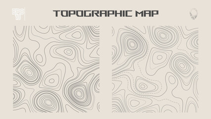 Topographic map contour lines. Texture geographical relief. 3D vector illustration.