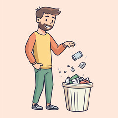 Child Recycling Cartoon vector illustration 
