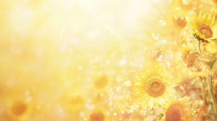 Sunflowers Blooming in a Golden Summer Field