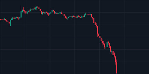 Stock exchange chart, rising and falling candles. Support file for websites and banners. Vector illustration.