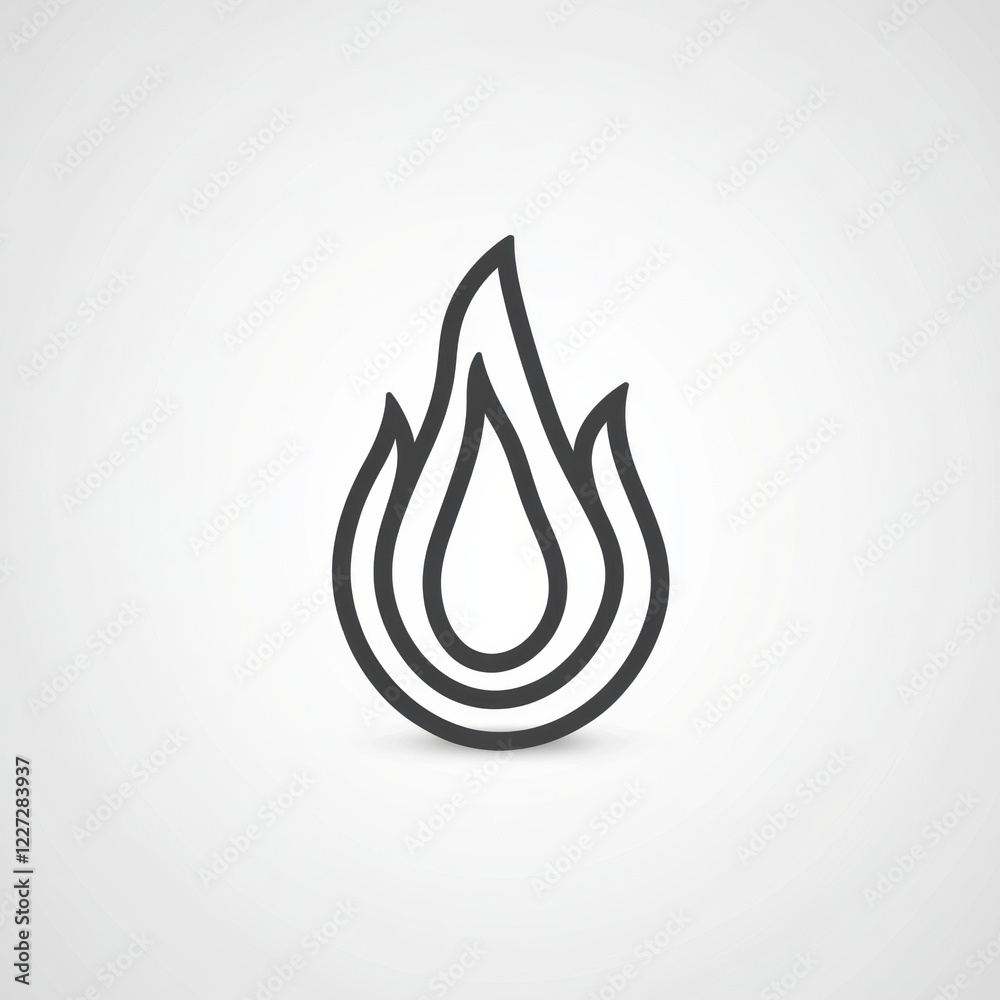 Aufkleber Flame icon design illustrating the symbolism of heat and energy in a minimalist style suitable for various applications. Generative AI