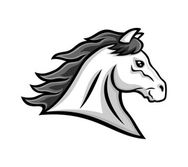 Horse head icon on white background.