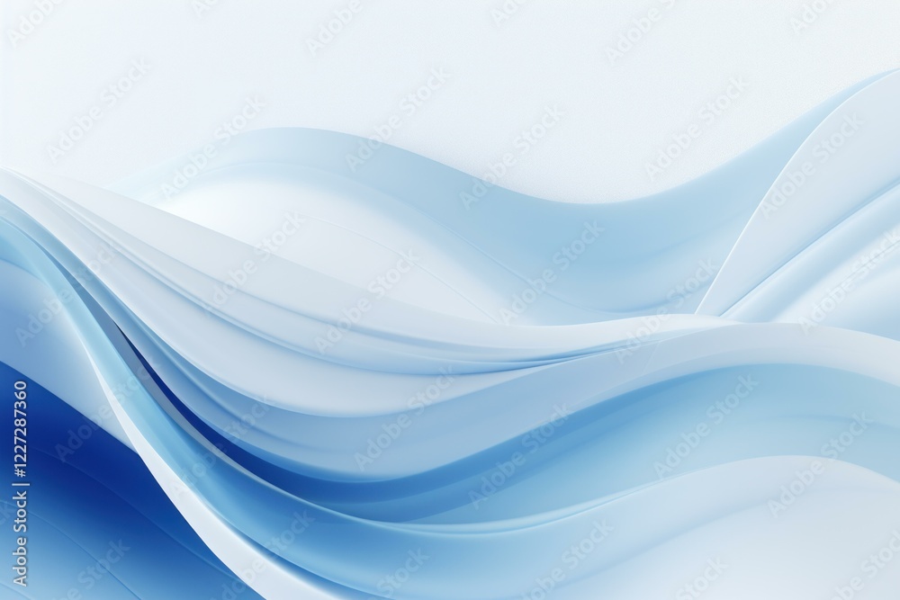 Poster smooth elegant blue waves creating an abstract background with a dynamic wavy pattern