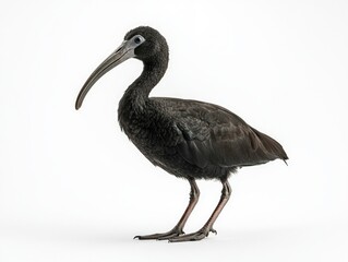 Obraz premium Black Bird Perched White Surface