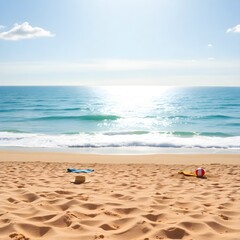 Flux Schnell A serene summer vacation scene set on a warm sunk