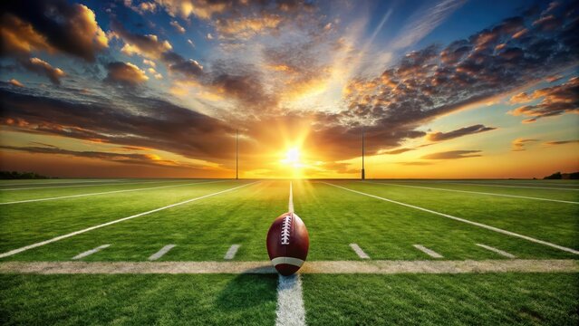 Gridiron Football Field at Sunset , gridiron, outdoor,  gridiron