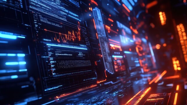 A computer screen with a lot of numbers and lines