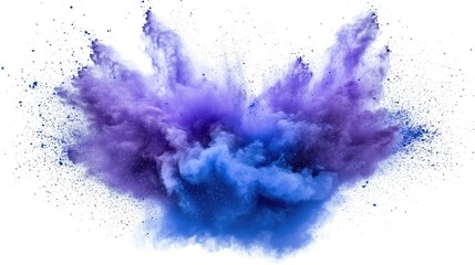 Obraz premium Illustration depicting an explosion of blue aqua and violet dust in freeze motion capturing the dynamic movement of color powder exploding