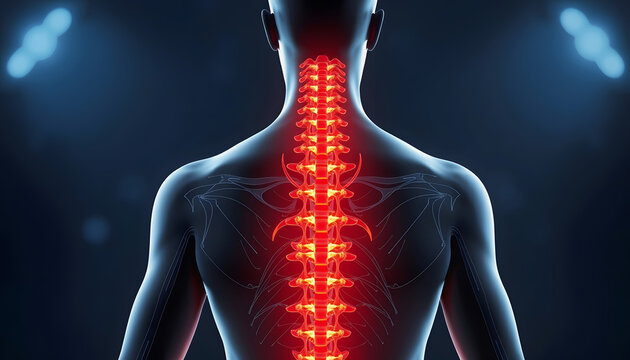 3D Medical background showing good and poor posture with spine highlighted , with white tonespng