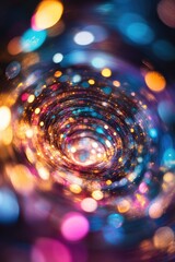 Multicolored swirl abstract glitter. Selective focus.