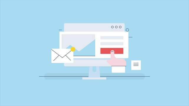 Newsletter subscription, People signing up for newsletter email, Email marketing software, Email collection, Email list building. Animation video clip