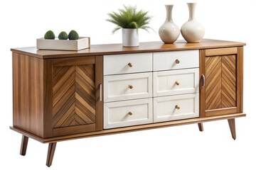 Mid Century Modern Wooden Buffet Cabinet