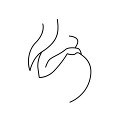 Motherhood lineart pregnant woman silhouette. Mother's Day line vector illustration. Isolated pregnancy image on white background 