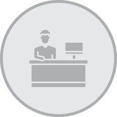 Working At The Office Vector Icon Design