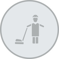 Man Vacuuming Vector Icon Design