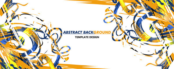 Abstract Background with Sportly Style Colorfull and Grunge Effect. Grunge Brushstroke Element for Poster or Banner . Design Background with Halftone Style Vector