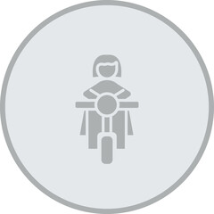 Woman Riding a Motorbike Vector Icon Design