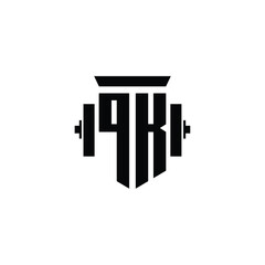 QK monogram logo design letter text name symbol monochrome logotype alphabet character simple logo