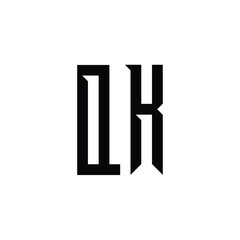 QK monogram logo design letter text name symbol monochrome logotype alphabet character simple logo
