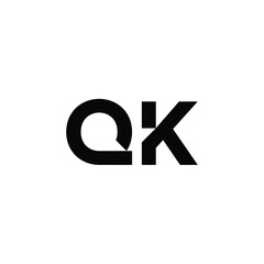 QK monogram logo design letter text name symbol monochrome logotype alphabet character simple logo