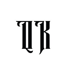 QK monogram logo design letter text name symbol monochrome logotype alphabet character simple logo