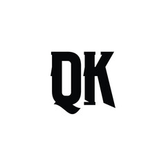 QK monogram logo design letter text name symbol monochrome logotype alphabet character simple logo