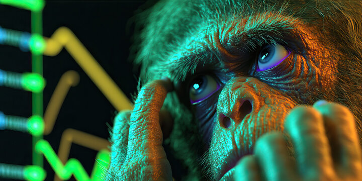 Primate Face and Line Graph