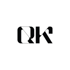QK monogram logo design letter text name symbol monochrome logotype alphabet character simple logo