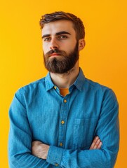 Fototapeta premium Man with beard crossing arms
