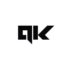 QK monogram logo design letter text name symbol monochrome logotype alphabet character simple logo