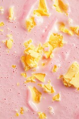 Yellow pink cosmetic texture. Selective focus.