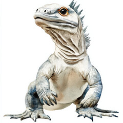 Obraz premium Watercolor_painting_of_a_light_gray_lizard,_seated,_looking_upward.