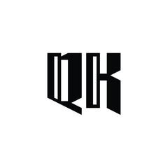QK monogram logo design letter text name symbol monochrome logotype alphabet character simple logo