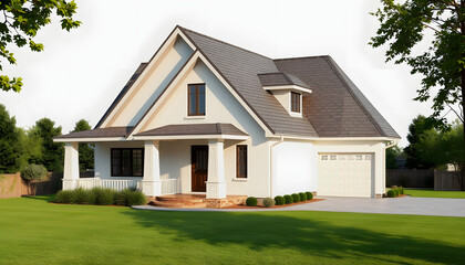 Architectural project detached house , with white tonespng