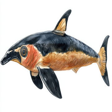 Watercolor_painting_of_an_extinct_marine_reptile,_showcasing_its_streamlined_body_and_unique_coloration.