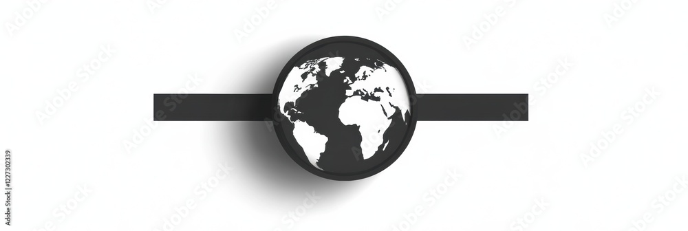 Poster abstract design featuring a black and white globe illustration on a minimalistic background. generat
