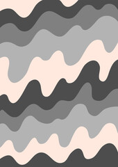 Retro background with Abstract psychedelic wavy pattern. Groovy waves monochrome colors. Trendy twisted liquid texture in abstract y2k style. Vector graphic for posters and art prints