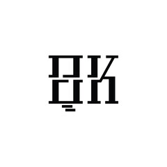 QK monogram logo design letter text name symbol monochrome logotype alphabet character simple logo