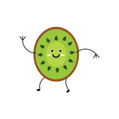 Kiwi character design. Kiwi on white background. Kiwi vector.