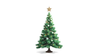 Fototapeta premium 3d Christmas tree , with white tonespng