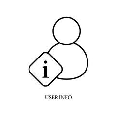 Icon a user info, isolated against a clean background.